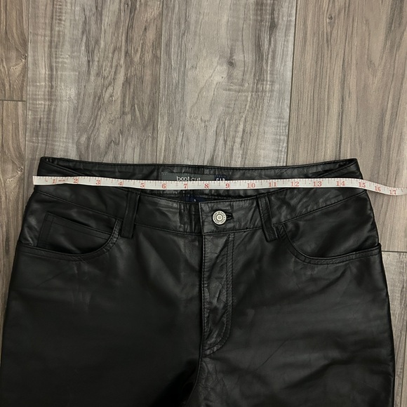 Black Genuine Leather Pants - Picture 3 of 5
